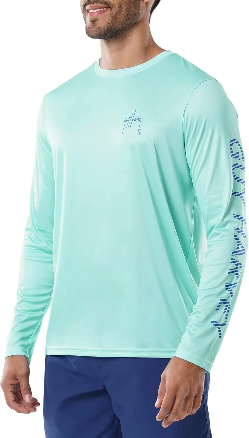 Guy Harvey Men's Long Sleeve Performance T-Shirt with UPF 30  Sun Protection