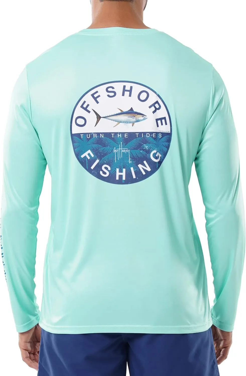 Guy Harvey Men's Long Sleeve Performance T-Shirt with UPF 30  Sun Protection