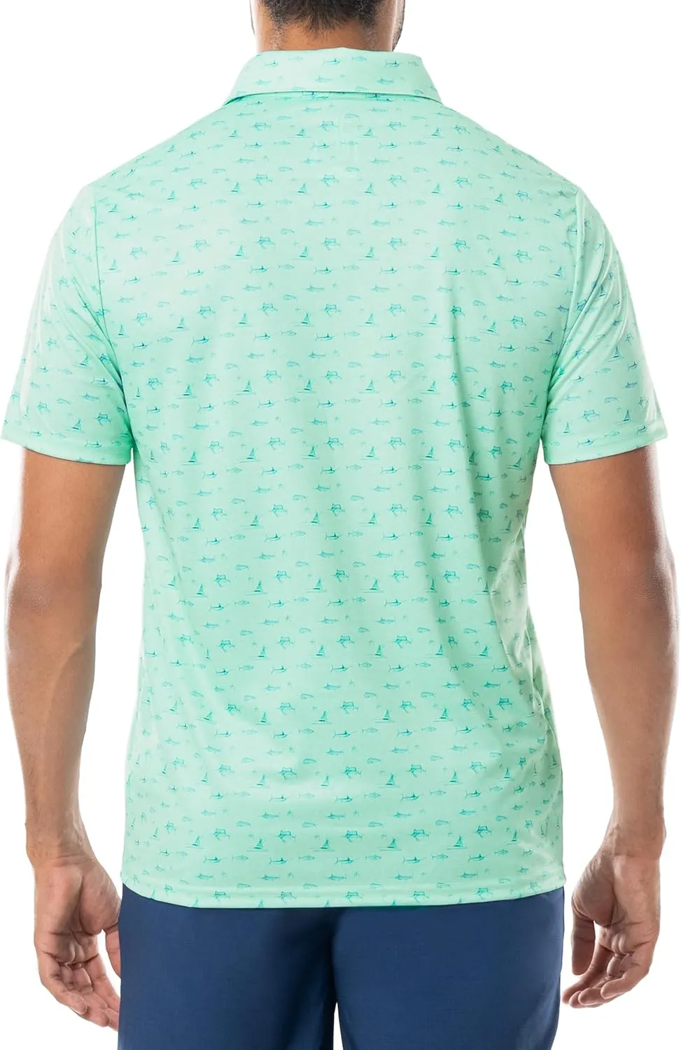 Guy Harvey Mens Performance Recycled Polyester Short Sleeve Polo Shirt