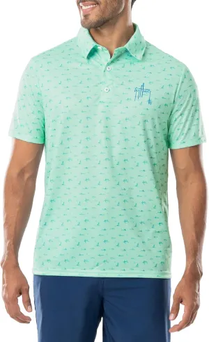 Guy Harvey Mens Performance Recycled Polyester Short Sleeve Polo Shirt