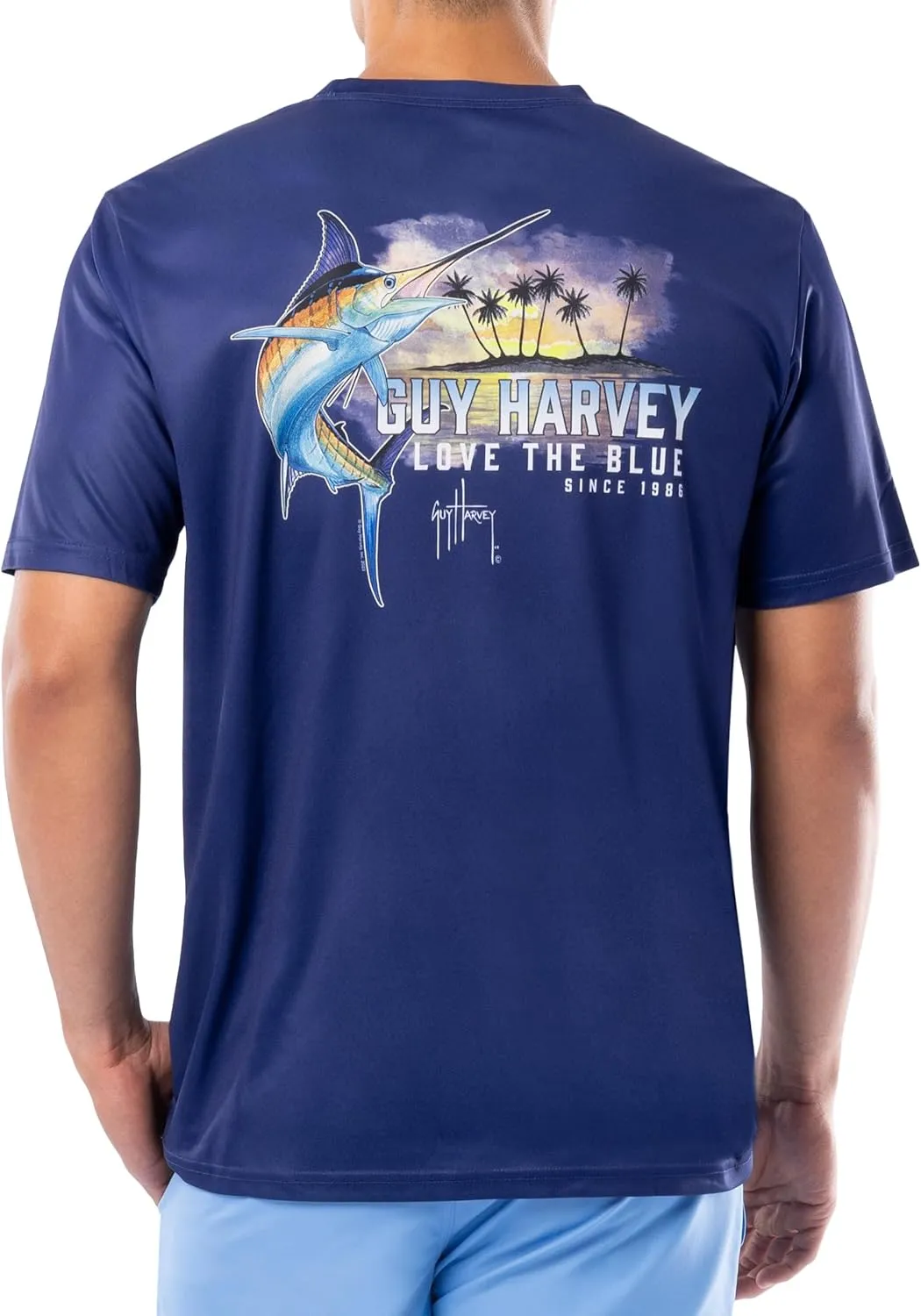 Guy Harvey Men's Short Sleeve Performance T-Shirt with UPF 30  Sun Protection