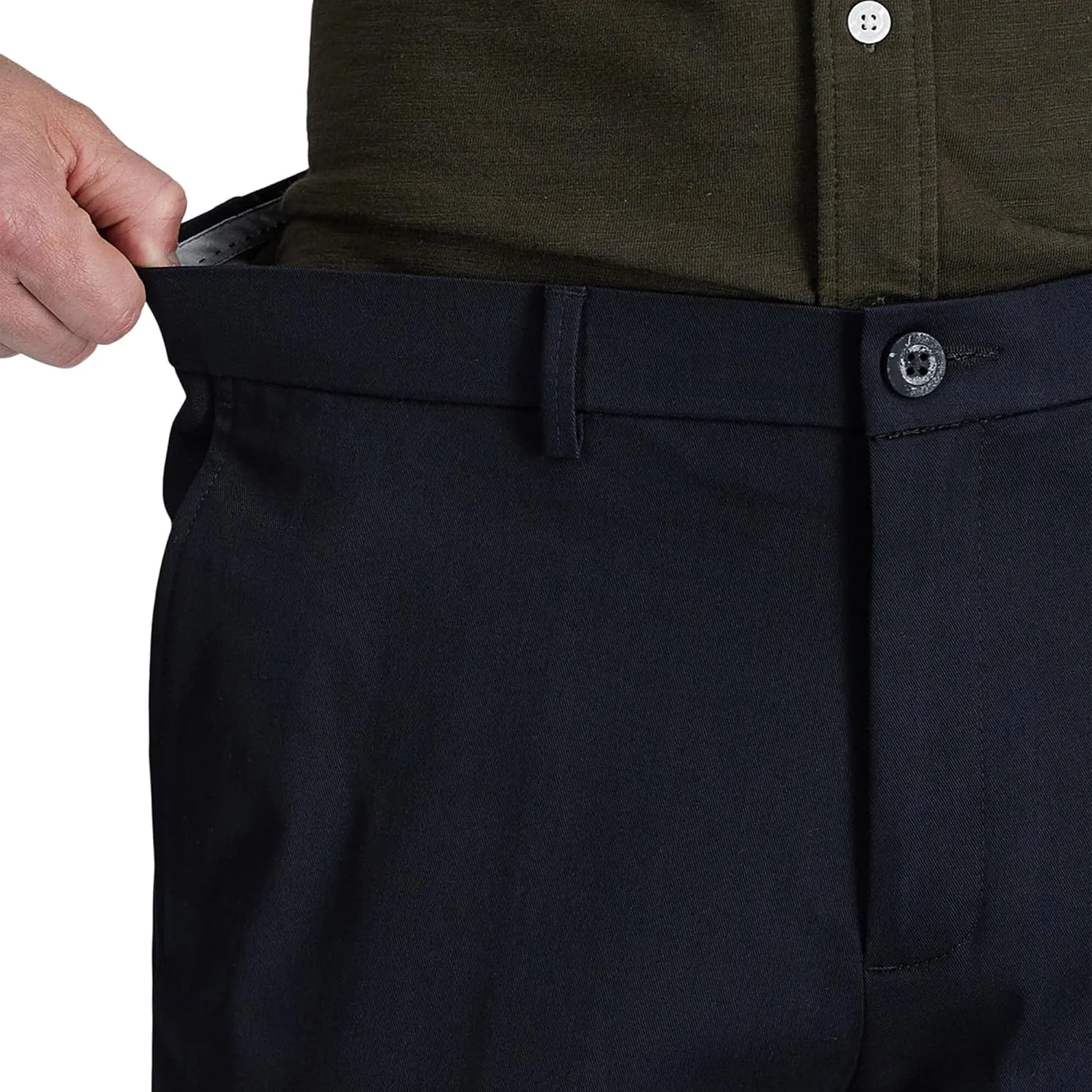 Haggar Men's Wrinkle Free Straight Fit Flat Front Khaki Pant