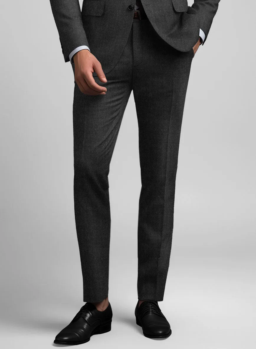 Hardy Minnis Charcoal Sharkskin Wool Suit