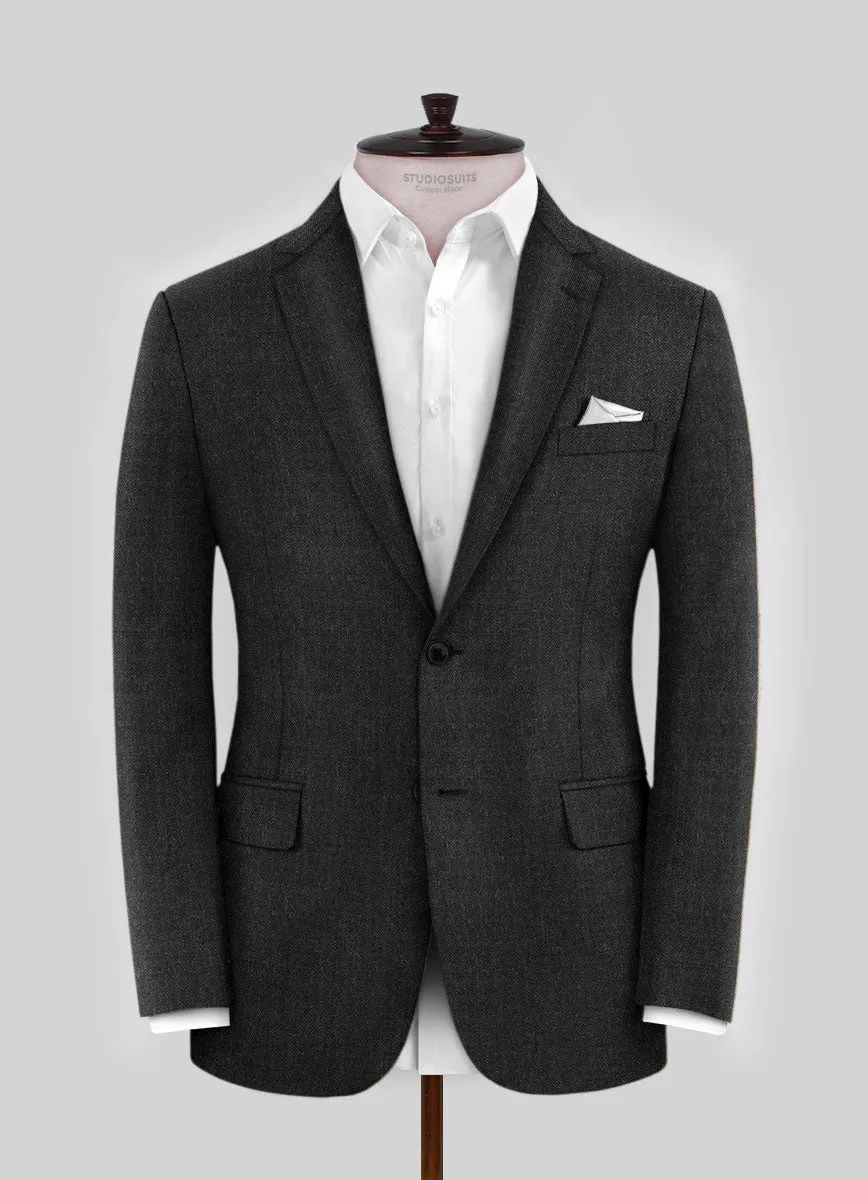 Hardy Minnis Charcoal Sharkskin Wool Suit