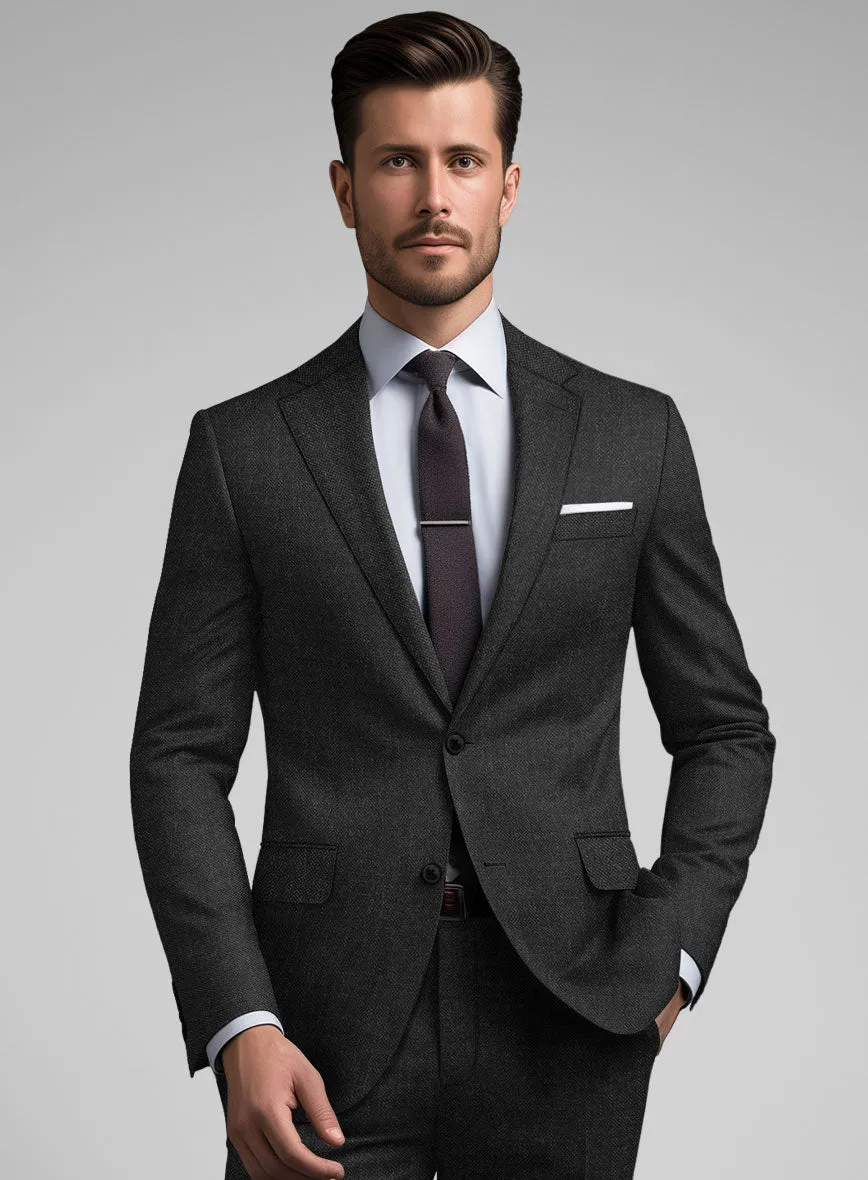 Hardy Minnis Charcoal Sharkskin Wool Suit