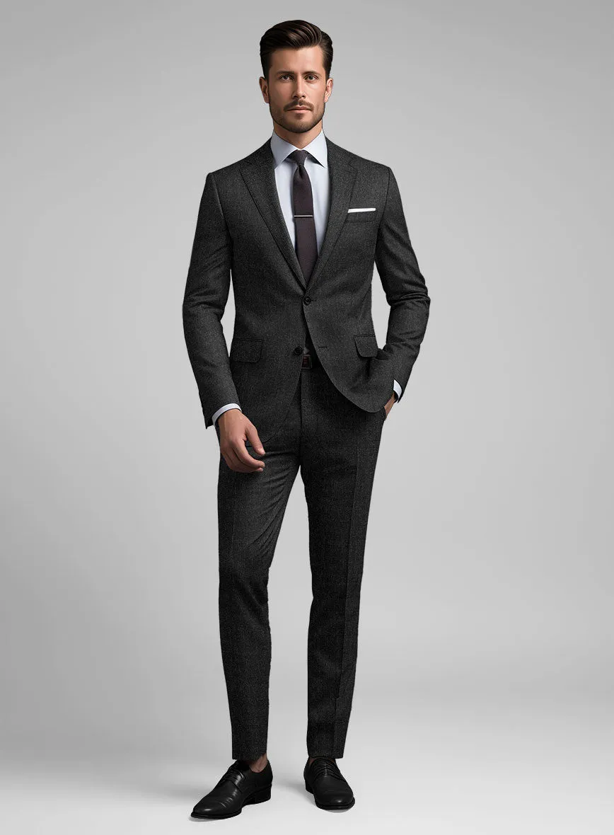 Hardy Minnis Charcoal Sharkskin Wool Suit