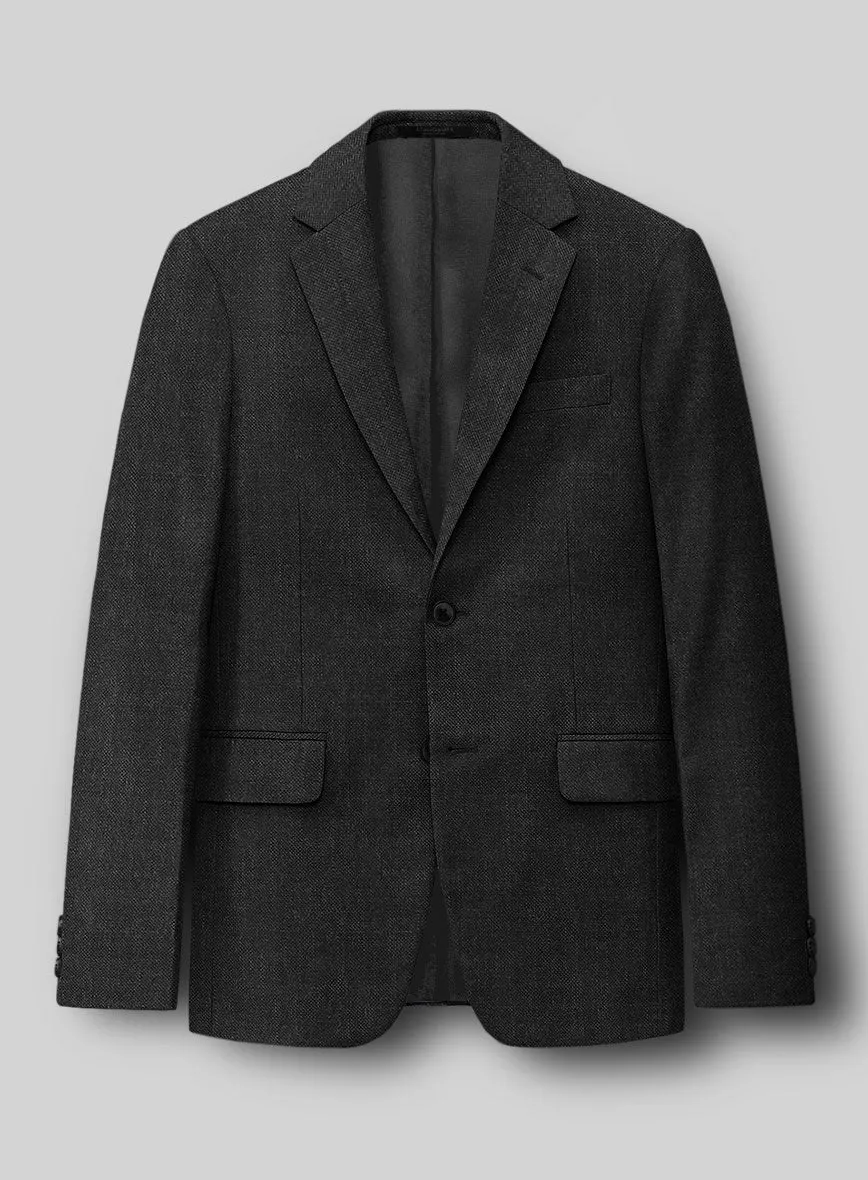 Hardy Minnis Charcoal Sharkskin Wool Suit