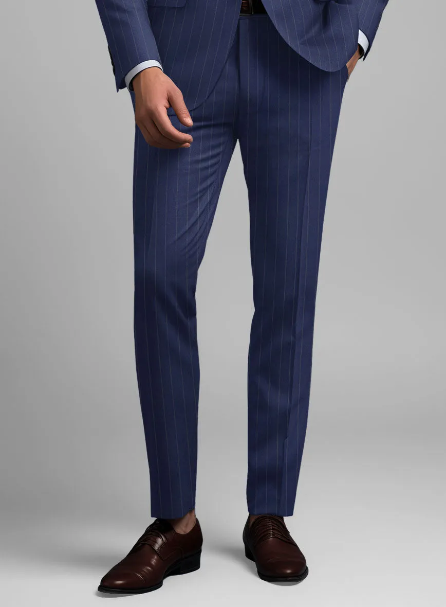Hardy Minnis Royal Blue Pinstripe Wool Suit