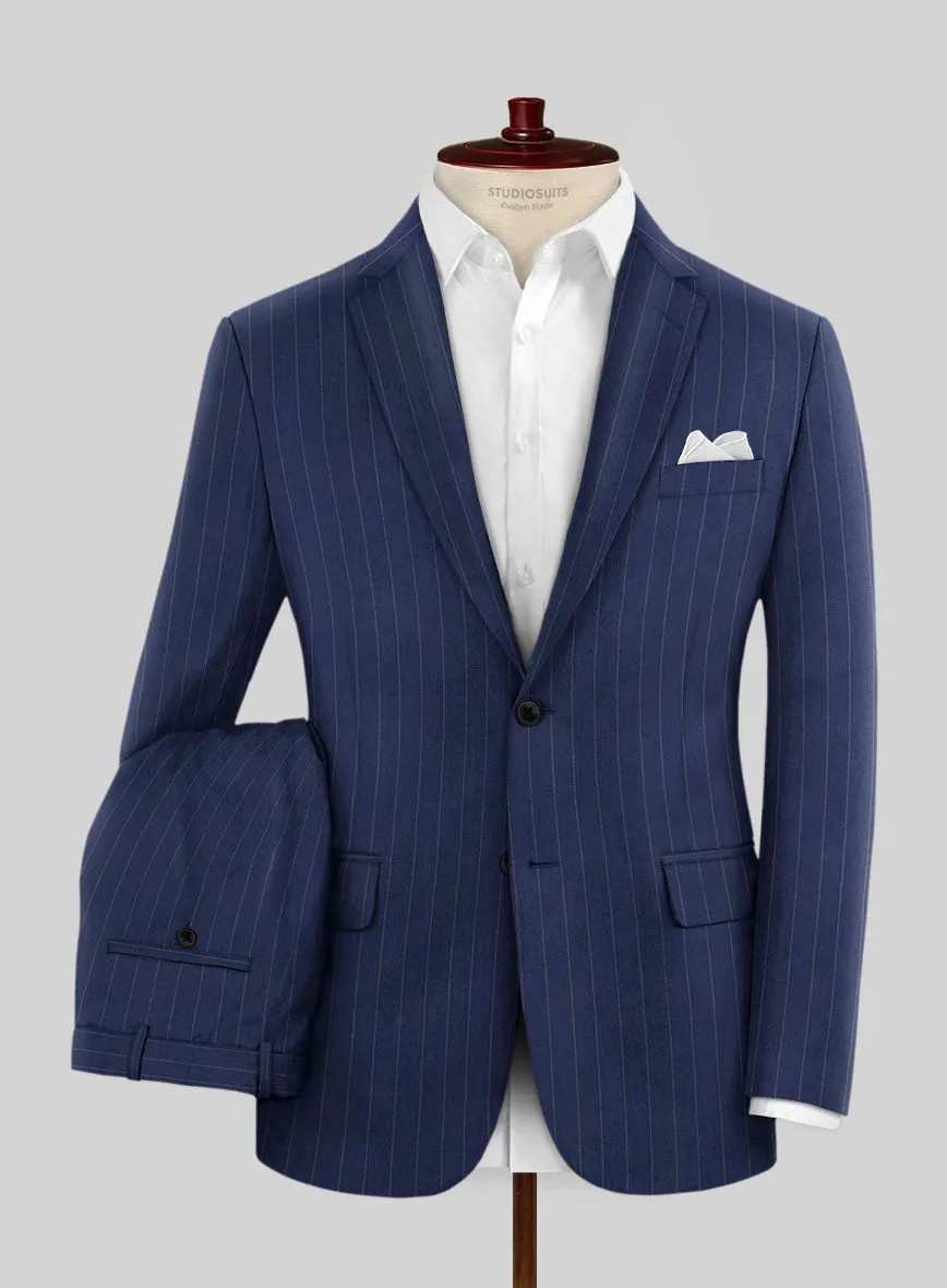 Hardy Minnis Royal Blue Pinstripe Wool Suit