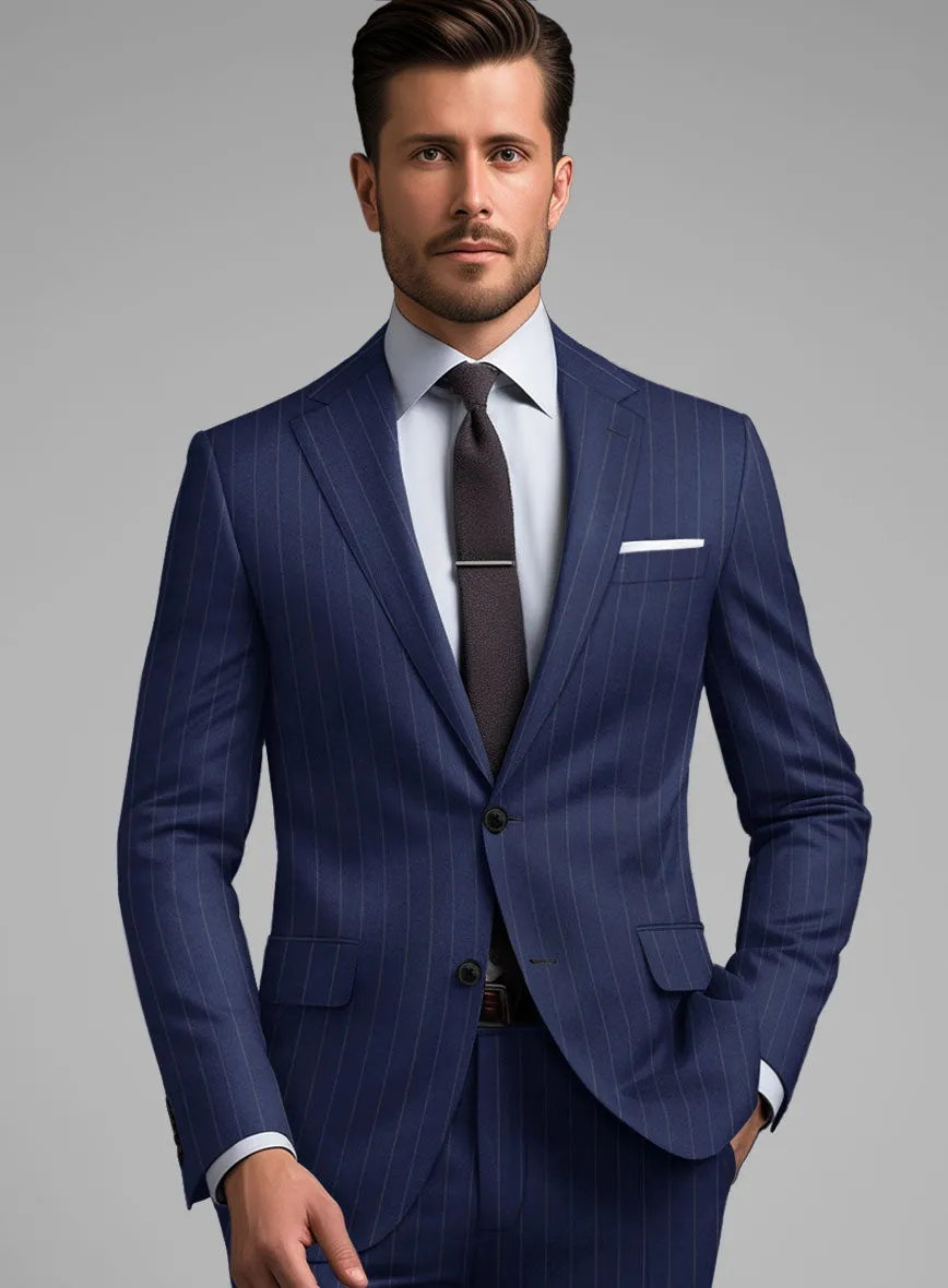 Hardy Minnis Royal Blue Pinstripe Wool Suit