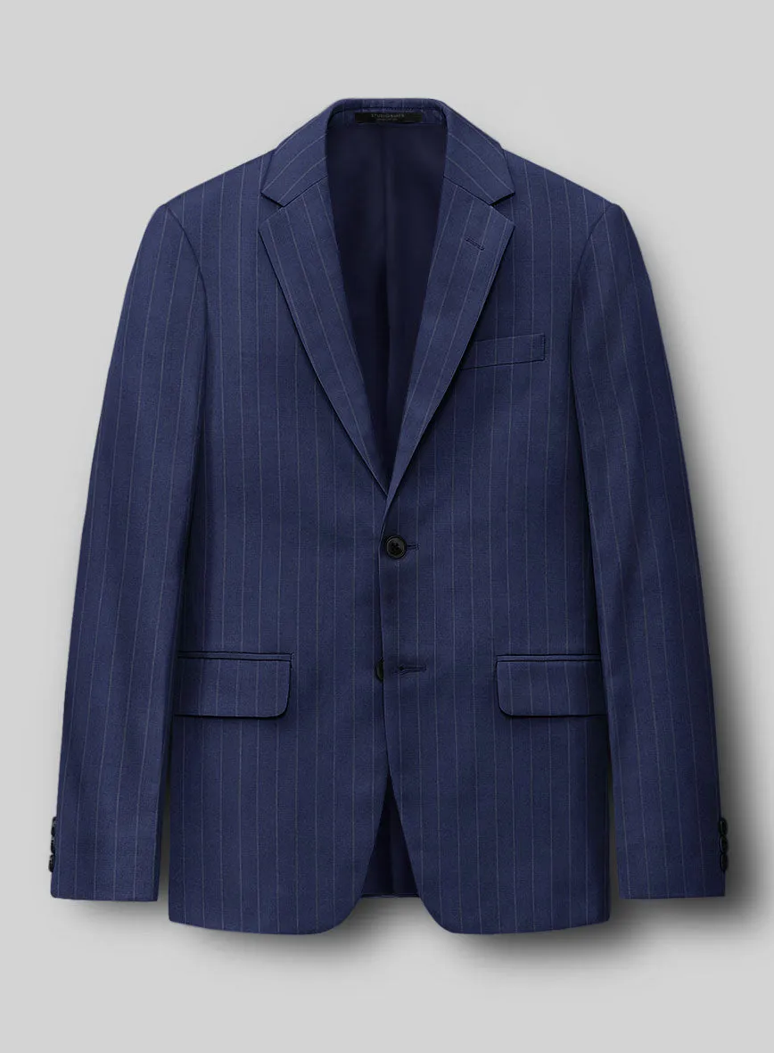 Hardy Minnis Royal Blue Pinstripe Wool Suit