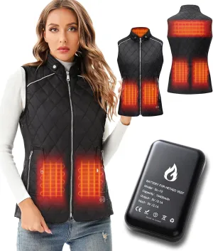 Heated Vest for Women, 6 Heated Zones Neck Heating Womens Heated Vest Coat(10000mAh Battery Pack Included