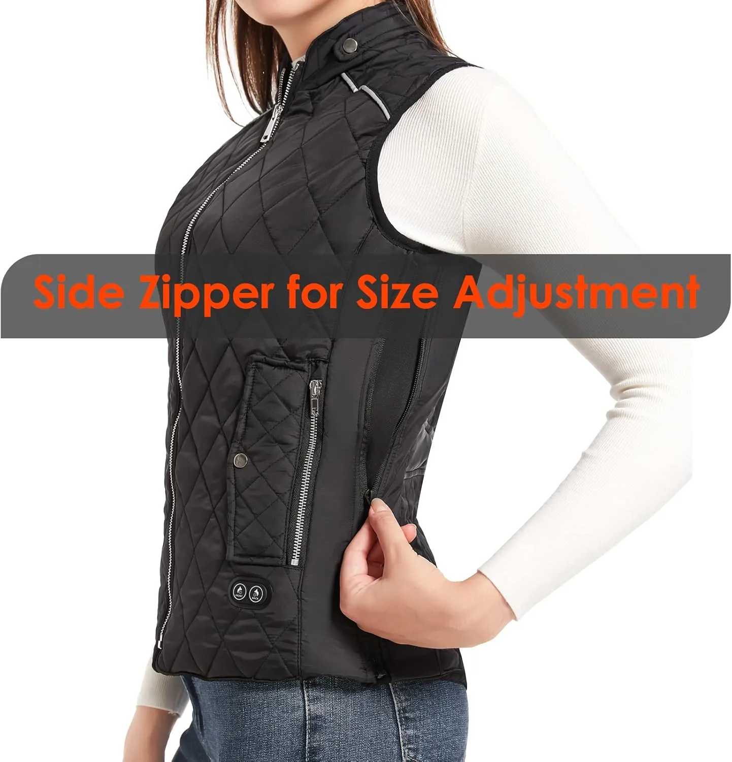 Heated Vest for Women, 6 Heated Zones Neck Heating Womens Heated Vest Coat(10000mAh Battery Pack Included