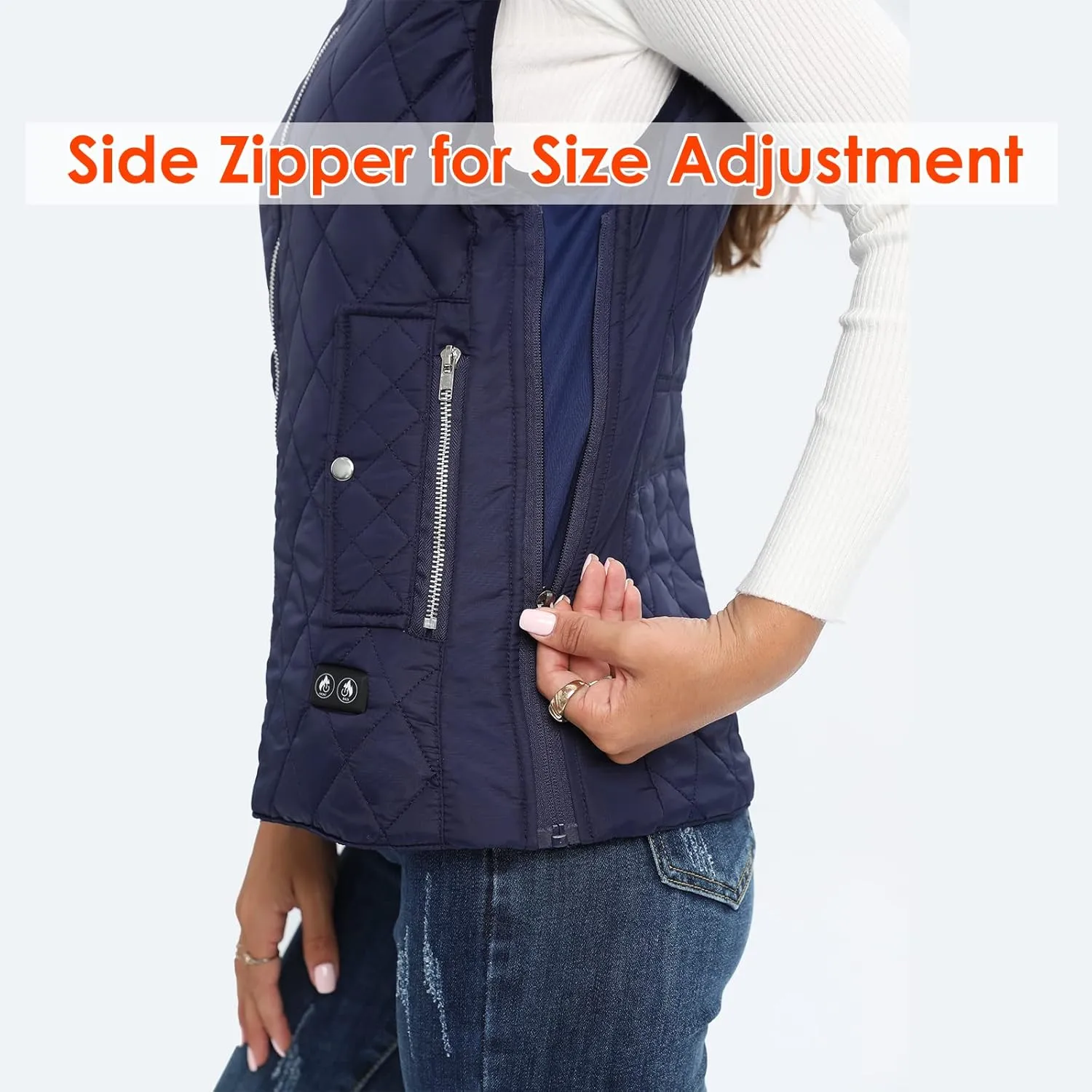 Heated Vest for Women, 6 Heated Zones Neck Heating Womens Heated Vest Coat(10000mAh Battery Pack Included