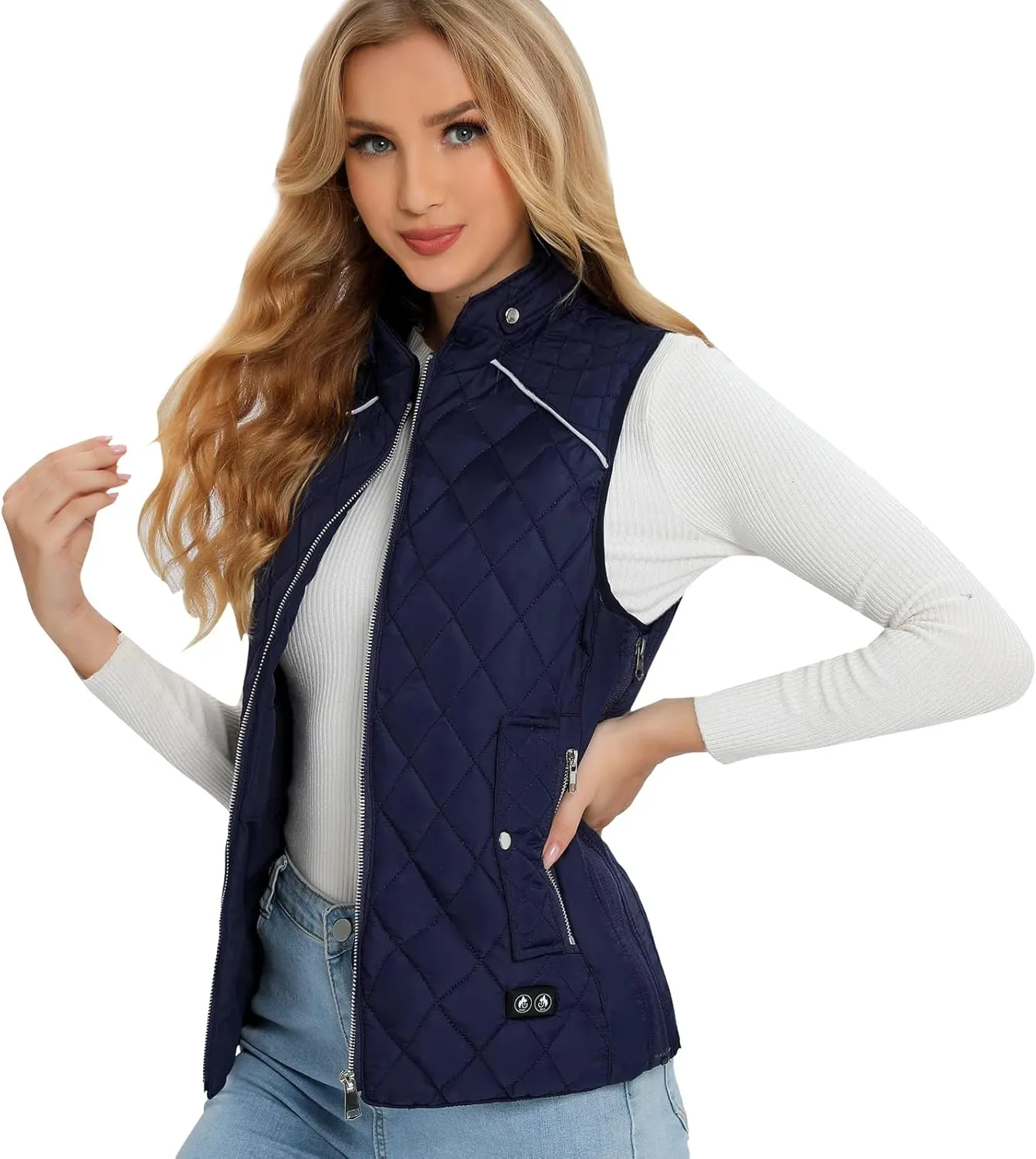 Heated Vest for Women, 6 Heated Zones Neck Heating Womens Heated Vest Coat(10000mAh Battery Pack Included