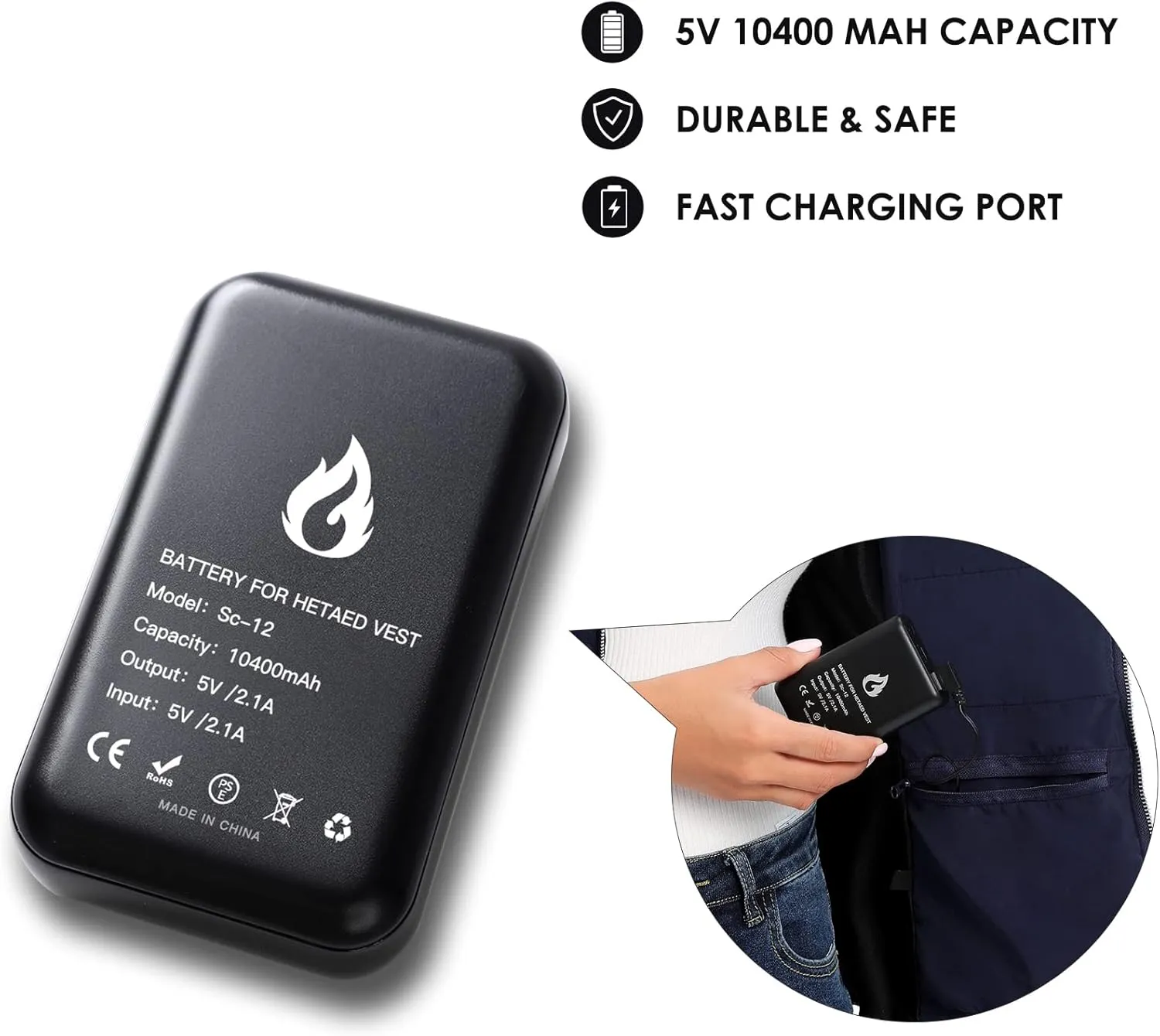 Heated Vest for Women, 6 Heated Zones Neck Heating Womens Heated Vest Coat(10000mAh Battery Pack Included