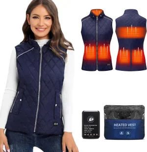 Heated Vest for Women, 6 Heated Zones Neck Heating Womens Heated Vest Coat(10000mAh Battery Pack Included