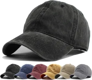 HH HOFNEN Men Women Washed Distressed Twill Cotton Baseball Cap Vintage Adjustable Dad Hat