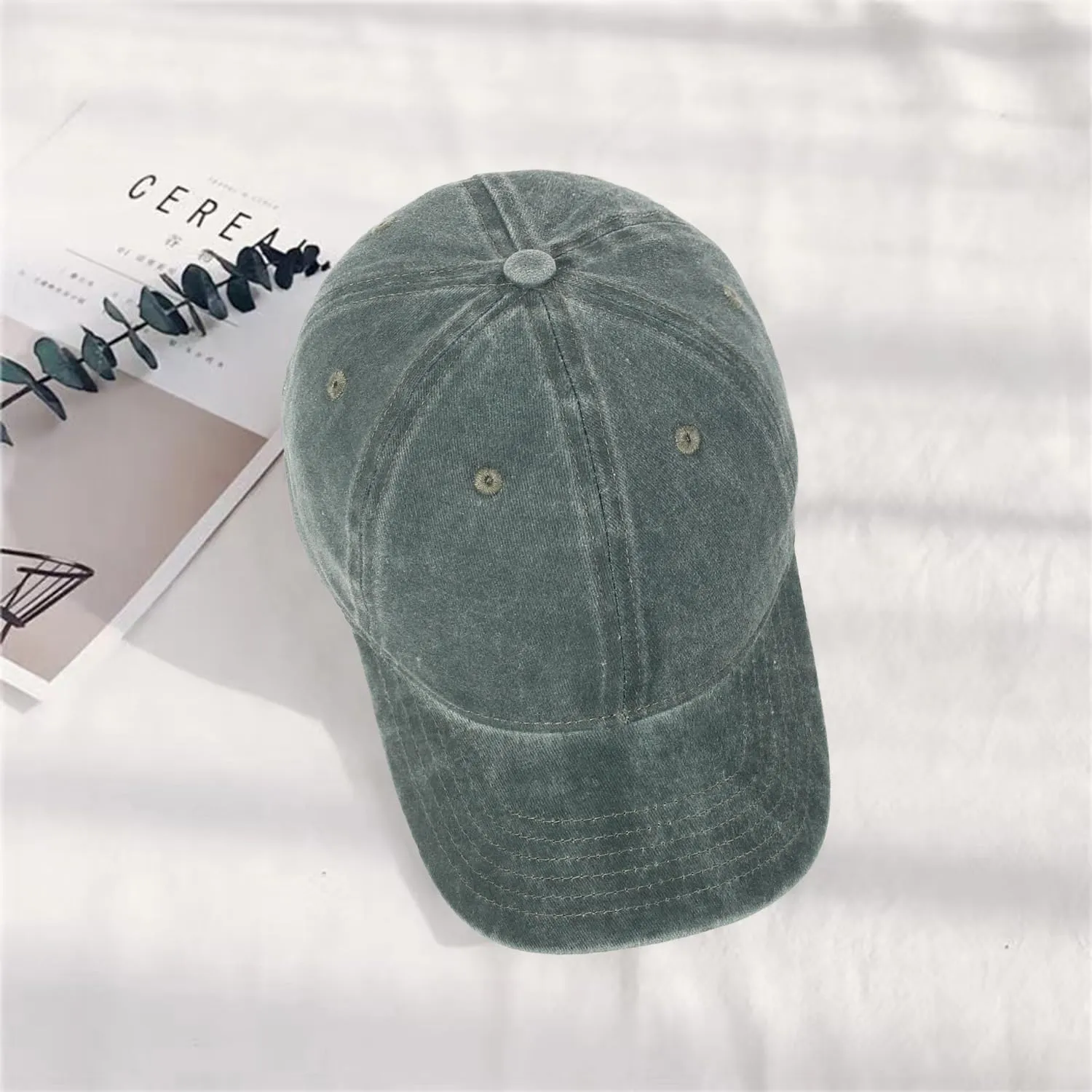 HH HOFNEN Men Women Washed Distressed Twill Cotton Baseball Cap Vintage Adjustable Dad Hat