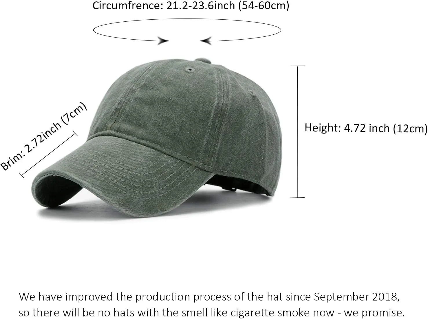 HH HOFNEN Men Women Washed Distressed Twill Cotton Baseball Cap Vintage Adjustable Dad Hat