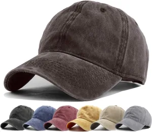 HH HOFNEN Men Women Washed Distressed Twill Cotton Baseball Cap Vintage Adjustable Dad Hat
