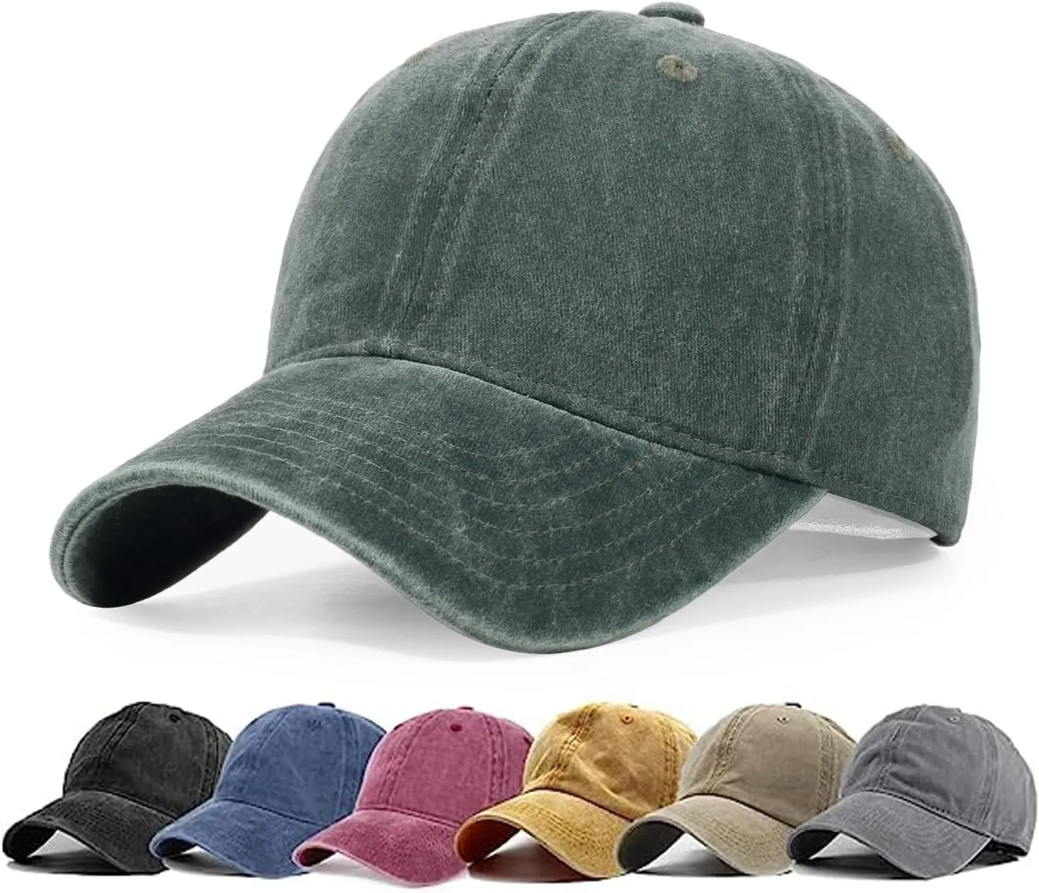 HH HOFNEN Men Women Washed Distressed Twill Cotton Baseball Cap Vintage Adjustable Dad Hat