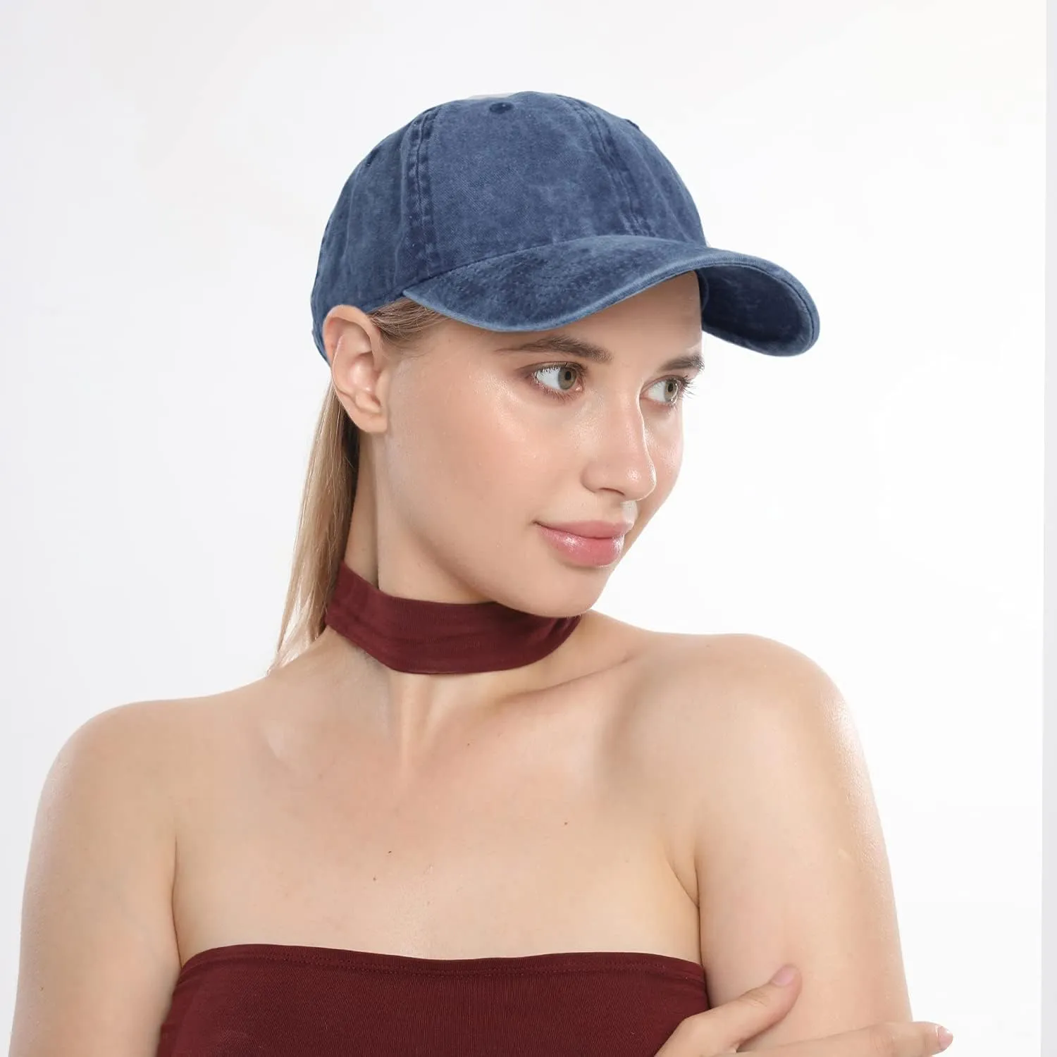 HH HOFNEN Men Women Washed Distressed Twill Cotton Baseball Cap Vintage Adjustable Dad Hat