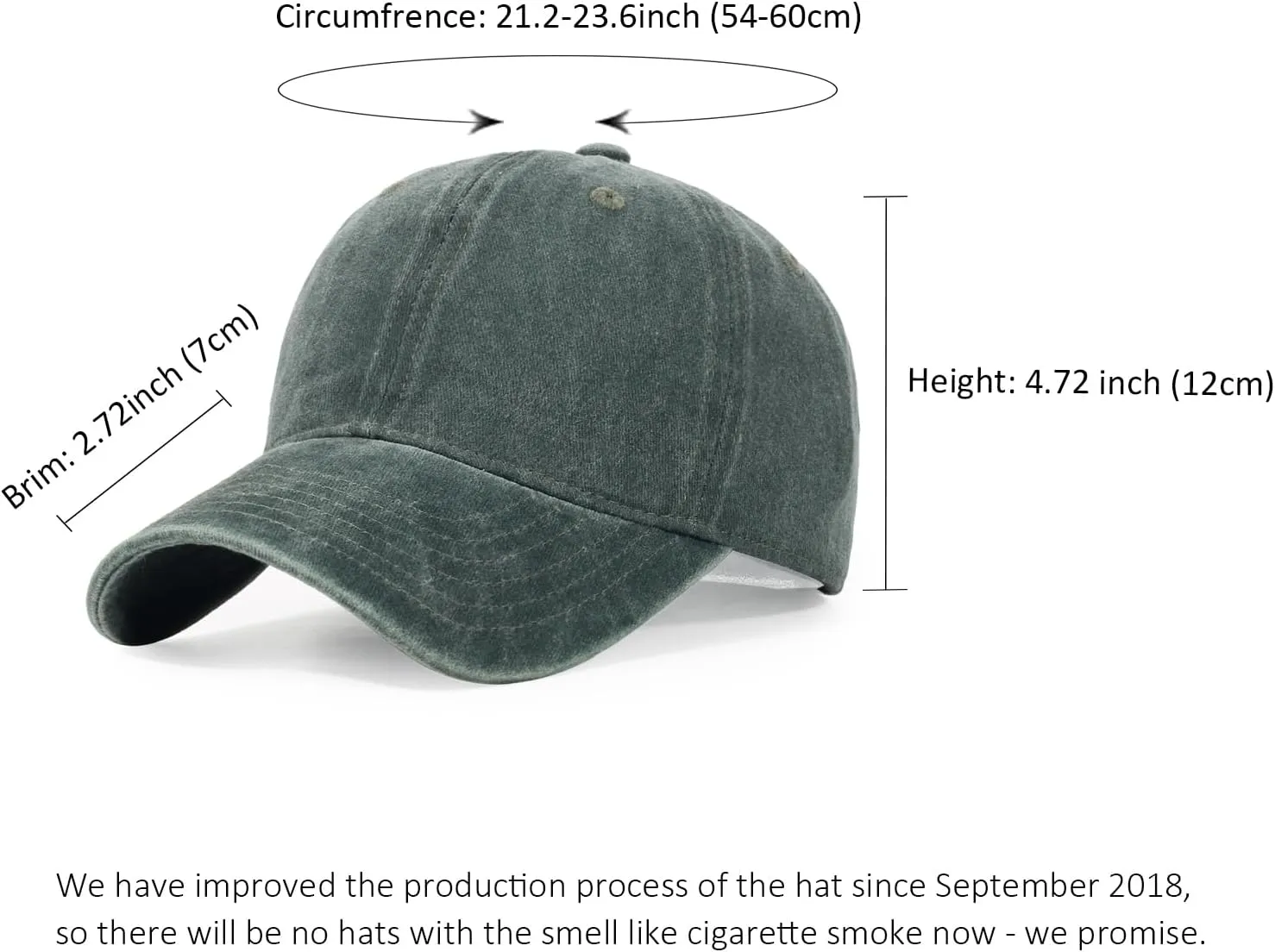 HH HOFNEN Men Women Washed Distressed Twill Cotton Baseball Cap Vintage Adjustable Dad Hat