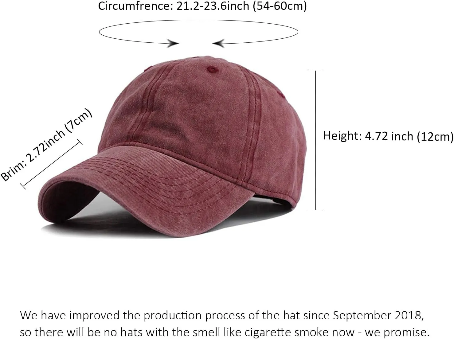 HH HOFNEN Men Women Washed Distressed Twill Cotton Baseball Cap Vintage Adjustable Dad Hat
