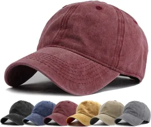 HH HOFNEN Men Women Washed Distressed Twill Cotton Baseball Cap Vintage Adjustable Dad Hat