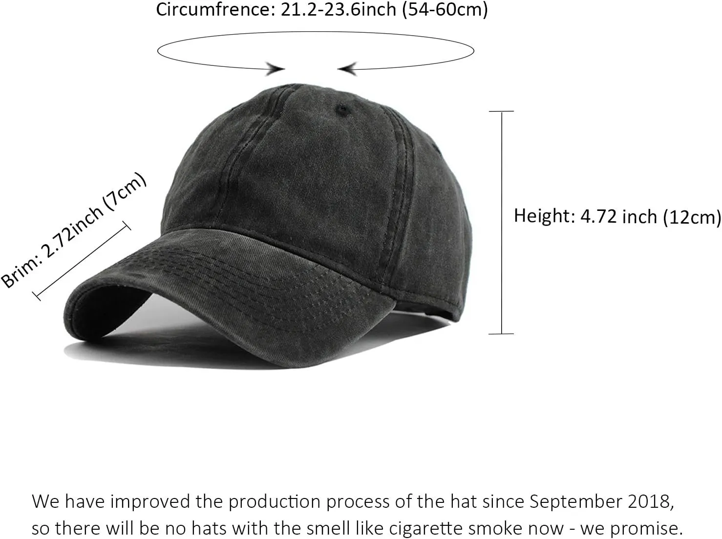 HH HOFNEN Men Women Washed Distressed Twill Cotton Baseball Cap Vintage Adjustable Dad Hat