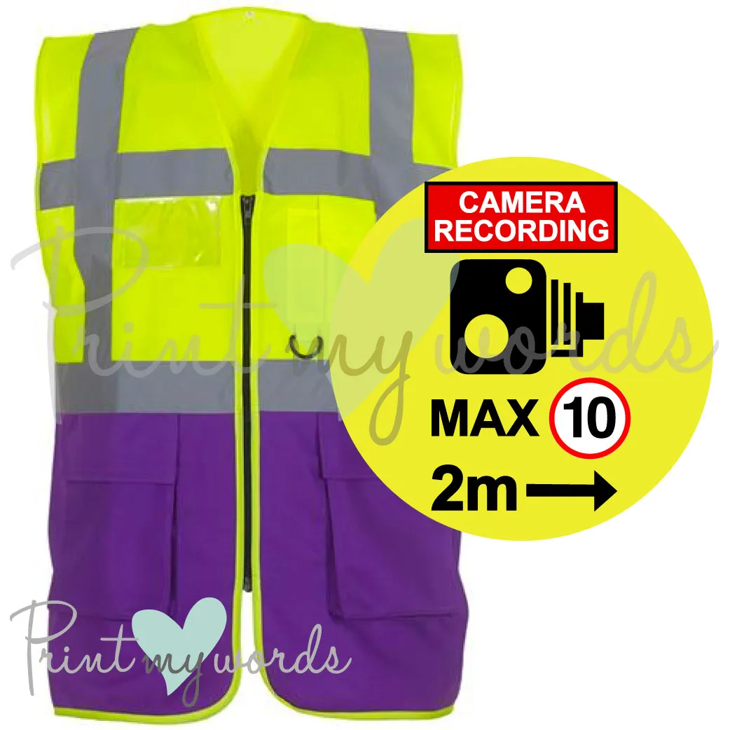 High Visibility Hi Vis Equestrian Reflective Vest Tabard Waistcoat CAMERA RECORDING, MAX 10, 2M