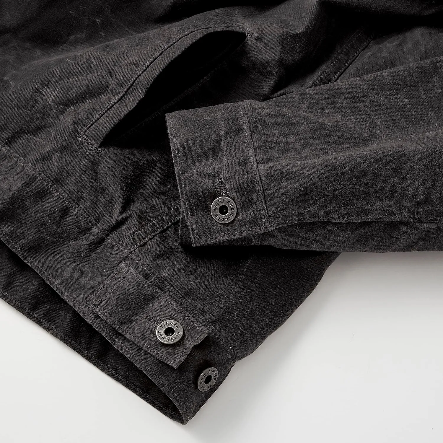 Huckberry Flint and Tinder Men's Flannel-Lined Waxed Trucker Jacket, Water & Weather Resistant Mens Jacket