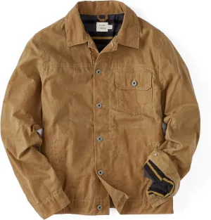 Huckberry Flint and Tinder Men's Flannel-Lined Waxed Trucker Jacket, Water & Weather Resistant Mens Jacket