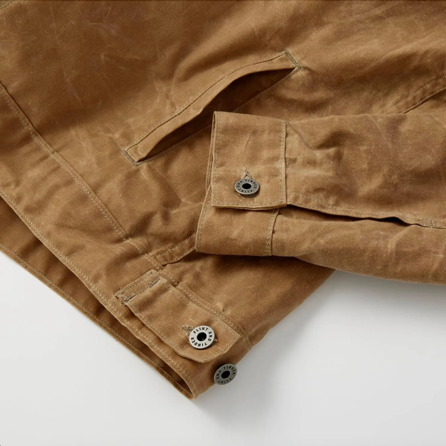 Huckberry Flint and Tinder Men's Flannel-Lined Waxed Trucker Jacket, Water & Weather Resistant Mens Jacket