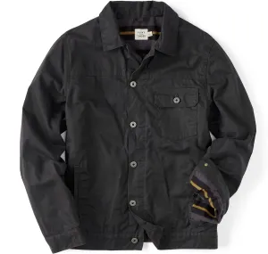 Huckberry Flint and Tinder Men's Flannel-Lined Waxed Trucker Jacket, Water & Weather Resistant Mens Jacket