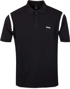 Hugo Boss Men's Pirax 1 Black Cotton Short Sleeve Polo T-Shirt