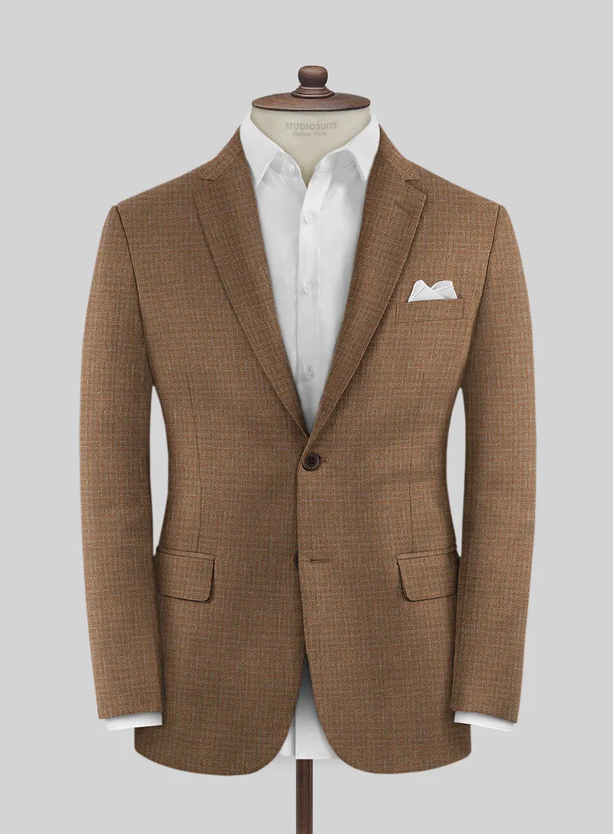 Italian Murano Karilo Brown Wool Linen Silk Suit