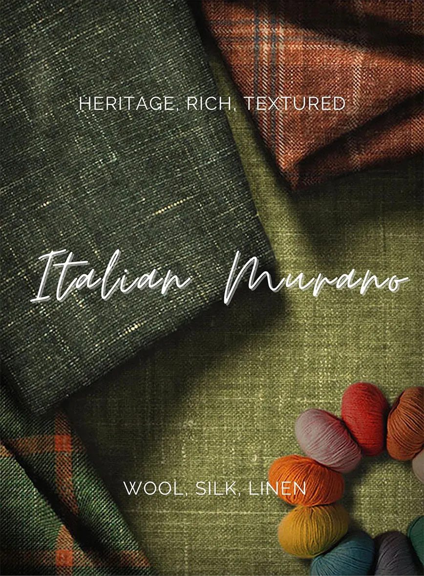 Italian Murano Karilo Brown Wool Linen Silk Suit