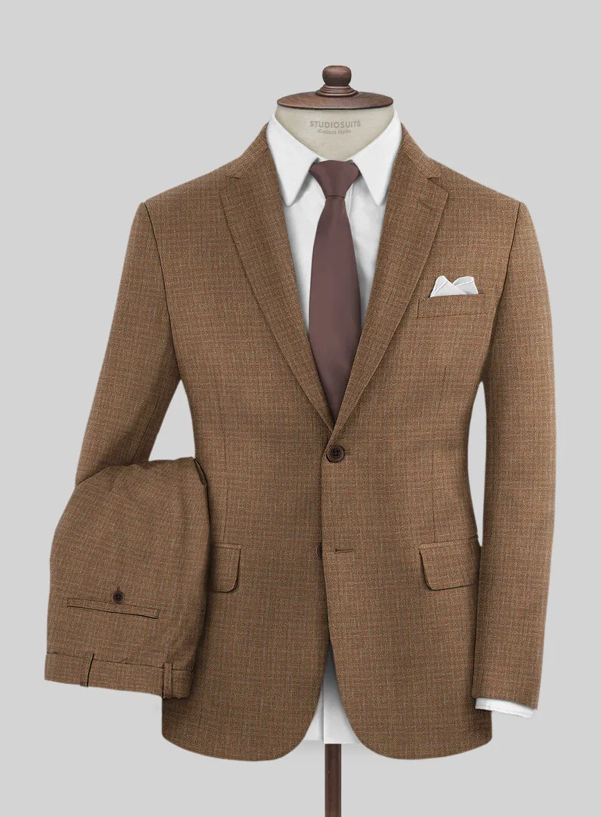 Italian Murano Karilo Brown Wool Linen Silk Suit