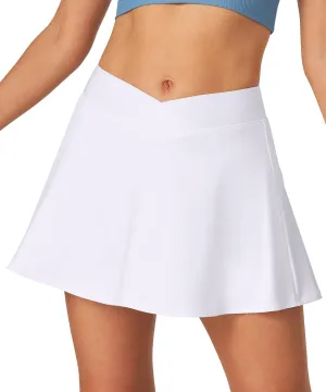 IUGA Athletic Skorts for Women Tennis Skirt with Pockets Cross Waist Athletic Skirt for Golf Pickleball