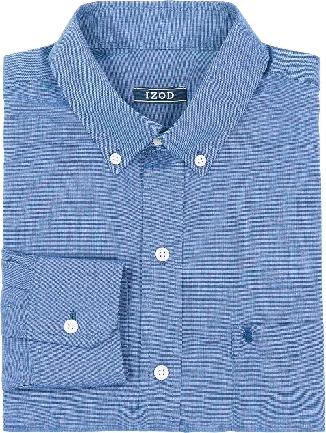IZOD Men's Button Down Long Sleeve Stretch Performance Solid Shirt