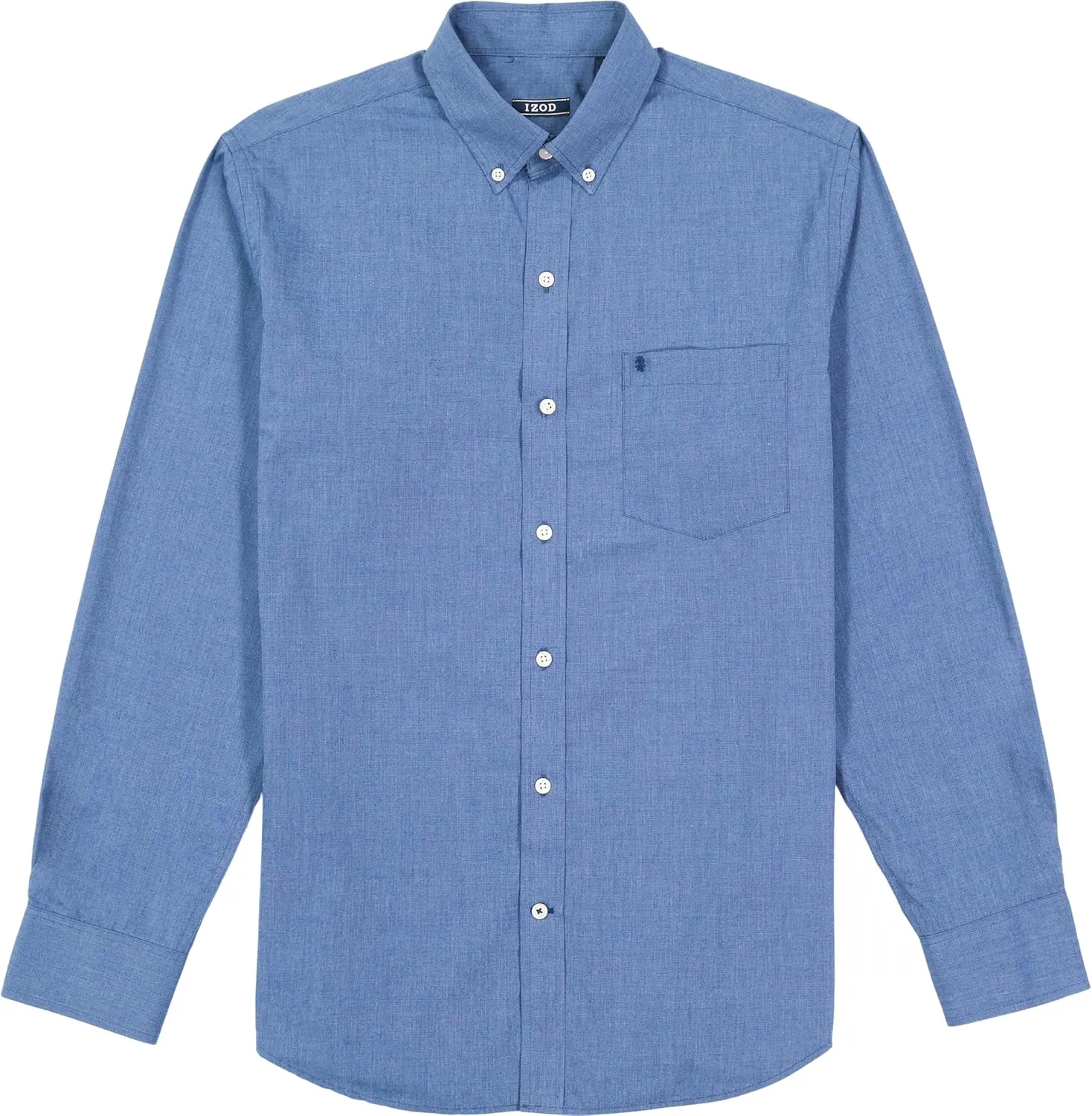 IZOD Men's Button Down Long Sleeve Stretch Performance Solid Shirt