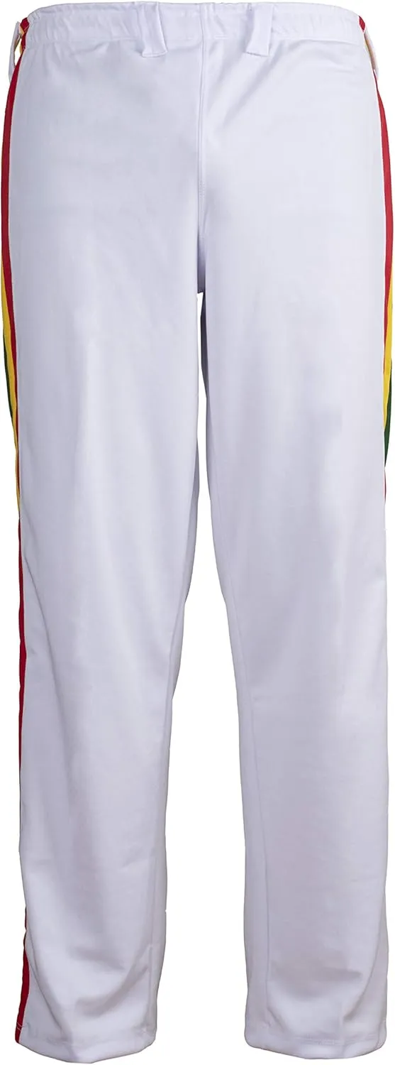 JL Sport Authentic Brazilian Capoeira Martial Arts Pants - Unisex (White with Stripes)