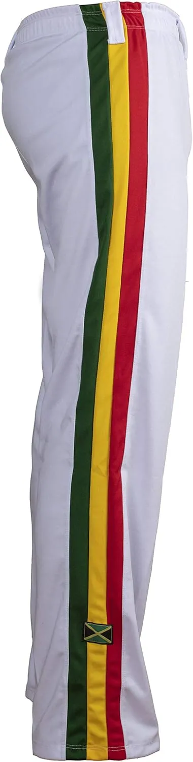 JL Sport Authentic Brazilian Capoeira Martial Arts Pants - Unisex (White with Stripes)