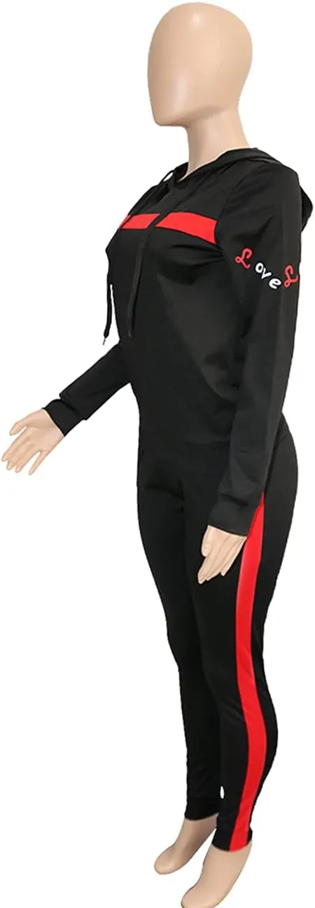 KANSOON Women Stripe Patchwork Two Piece Sweatsuit Round Neck Pullover and Skinny Long Pants Sets