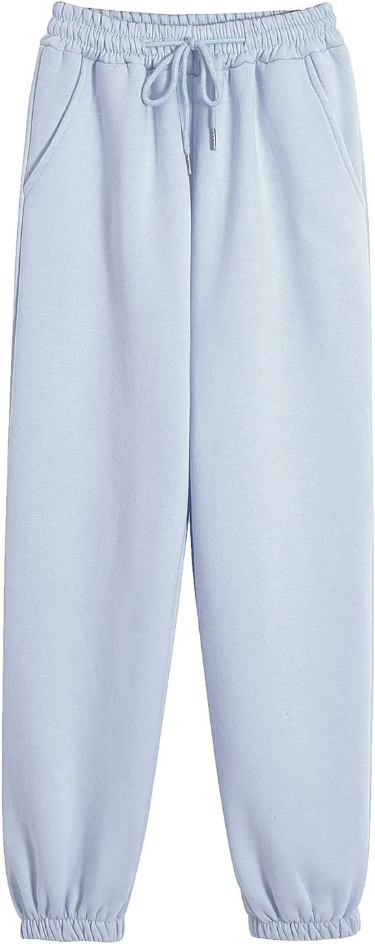 KEEVICI Women's Cute Cinch High Waist Hip Hop Dance Sport Sweatpants Pasetl Jogger Pants Baggy Trousers with Pocket