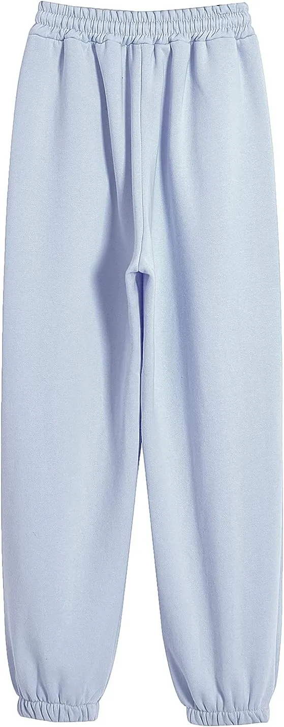 KEEVICI Women's Cute Cinch High Waist Hip Hop Dance Sport Sweatpants Pasetl Jogger Pants Baggy Trousers with Pocket