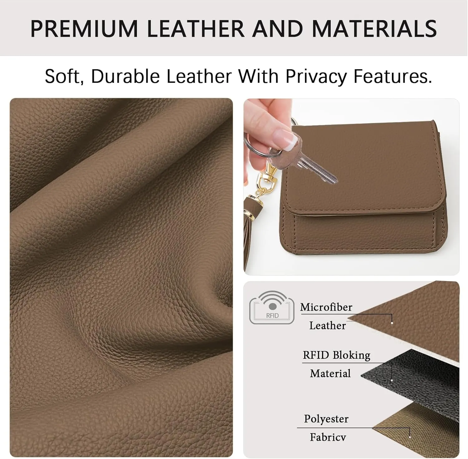 Keychain Wallet RFID Wristlet Wallets for Women,Small Wallets Woman Key Chain Wallet with Coin Pocket and Id Window