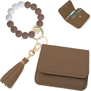 Keychain Wallet RFID Wristlet Wallets for Women,Small Wallets Woman Key Chain Wallet with Coin Pocket and Id Window